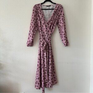BloomChic Pink Leopard Print Wrap Dress